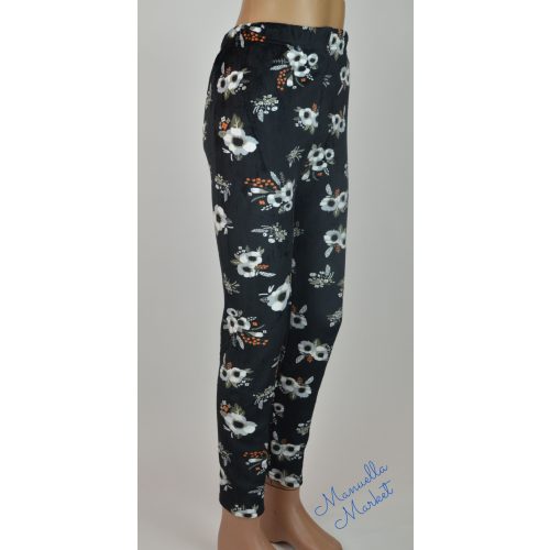 Virág Mintás Plüss, Meleg Béléses Leggings/Nadrág! M/L-es