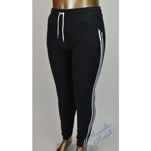 Sportos, Húzott Aljú Nagy Méretű Oldalt Csíkos Rugalmas Nadrág! 4XL-es