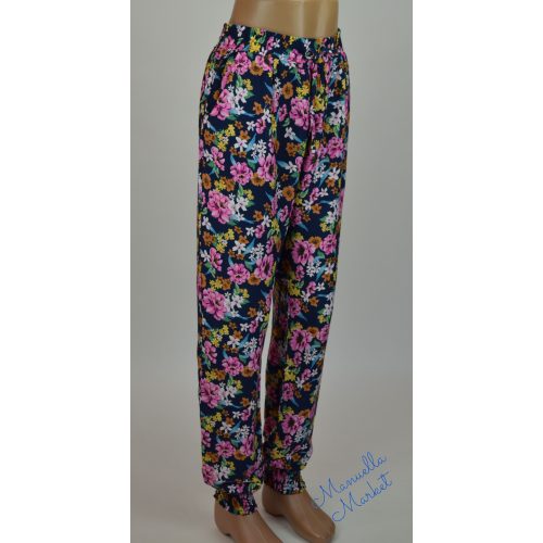 Színes Virág Mintás, Zsebes Húzott Szárú Nadrág! XL/XXL-es
