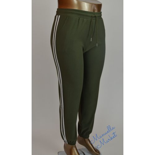 Húzott Aljú Sportos, Oldalt Csíkos Nagy Méretű Rugalmas Nadrág! 7XL/8XL-es