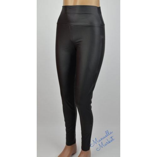 Magasított Derekú Puha Bőr Hatású Fekete Leggings! S/M-es