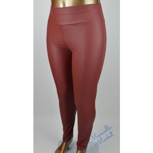 Magasított Derekú Puha Bőr Hatású Bordó Leggings! 6XL/7XL-es