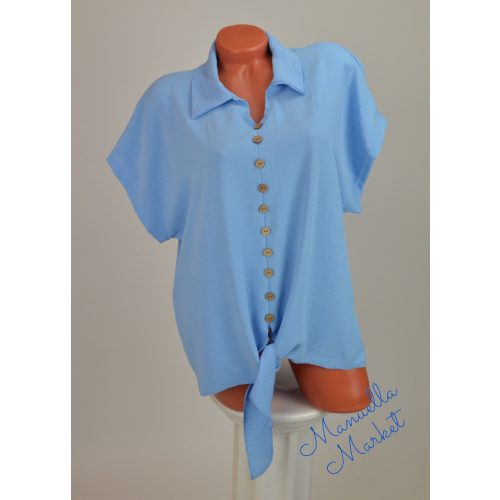 Alján Megkötős, Galléros Nagy Méretű Felső! 3XL-es