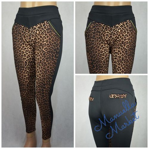 Leopárd Mintás Bundás Belsejű Nadrág/Leggings! L-es