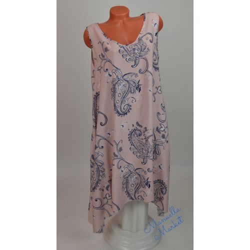 Rózsaszín A-Vonalú Mintás Lenge Molett Ruha/Strandruha! 2XL-es 
