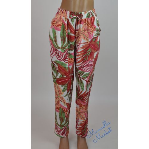 Színes Levél Mintás, Zsebes Egyenes Szárú Nadrág! XL/XXL-es