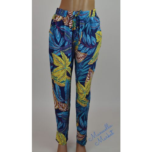 Színes Levél Mintás, Zsebes Egyenes Szárú Nadrág! XL/XXL-es