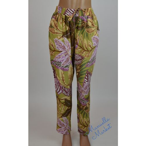 Színes Levél Mintás, Zsebes Egyenes Szárú Nadrág! XL/XXL-es