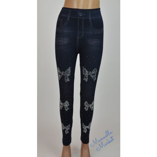 Csillogó Pillangó Mintás Elasztikus Leggings! M/L-es