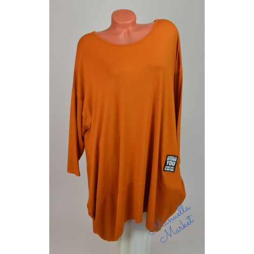 Hagyma Fazonú, Plus Size Narancs Tunika/ Rövid Ruha  2XL-4XL