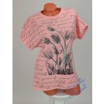 Virág Mintás Barack Színű Pamut Póló! L/XL-es 