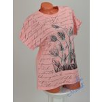 Virág Mintás Barack Színű Pamut Póló! L/XL-es 