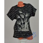 Virág Mintás Fekete Színű Pamut Póló! L/XL-es 