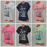 Virág Mintás Rózsaszín Pamut Póló! L/XL-es 