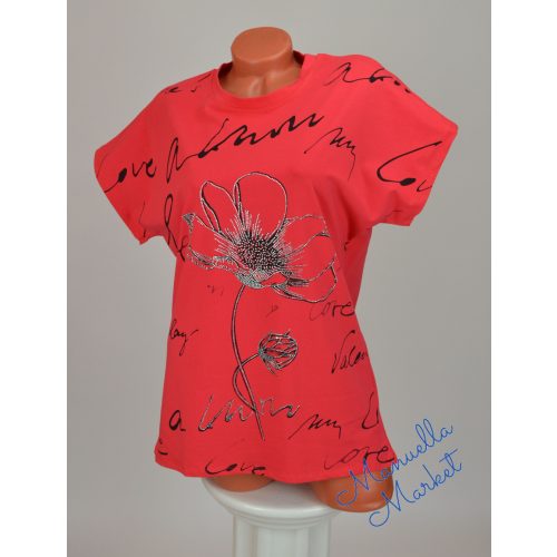 Virág Mintás Pamut Póló! L/XL-es 