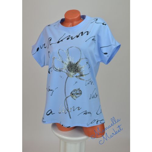 Virág Mintás Pamut Póló! L/XL-es 
