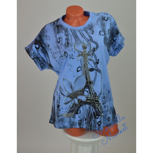 Eiffel Mintás Pamut Póló! 2XL/3XL-es 