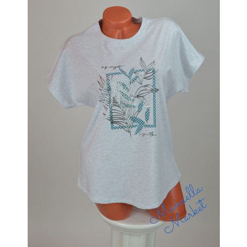 Levél Mintás Pamut Póló! L/XL-es 