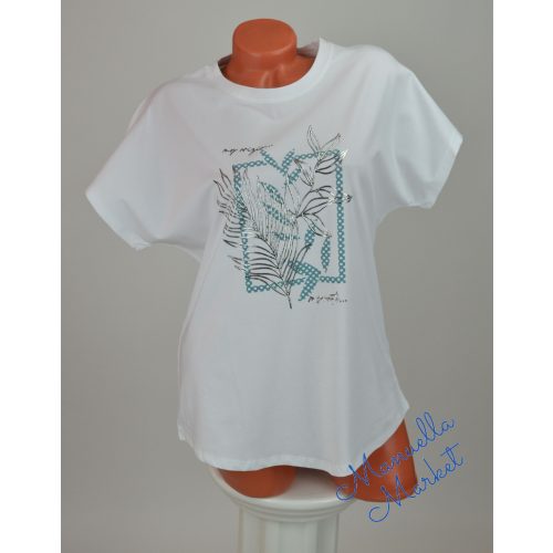 Levél Mintás Pamut Póló! 2XL/3XL-es 