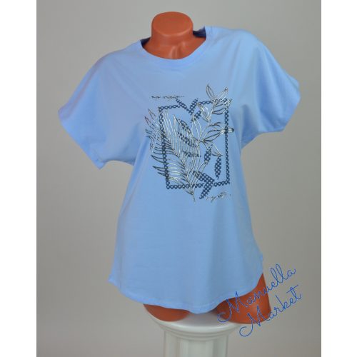 Levél Mintás Pamut Póló! L/XL-es 