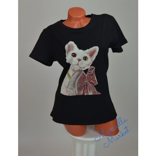 Cica Mintás Pamut Póló! XL/XXL-es 