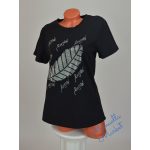 Levél Mintás Fekete Pamut Póló! XL/XXL-es 