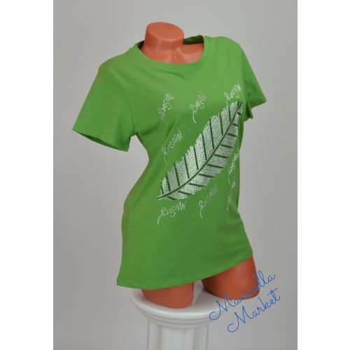 Levél Mintás Zöld Pamut Póló! XL/XXL-es 