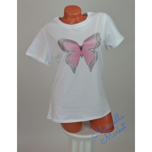 Pillangó Mintás Pamut Póló! XL/XXL-es