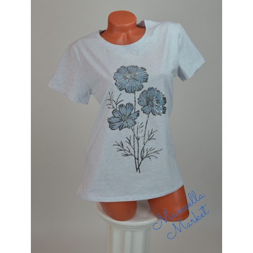 Virág Mintás Pamut Póló! M/L-es