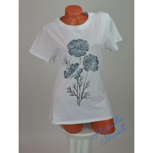 Virág Mintás Pamut Póló! XL/XXL-es