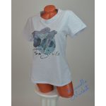 Virág Mintás Cirmos Szürke Pamut Póló! M/L-es 