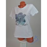 Virág Mintás Fehér Pamut Póló! XL/XXL-es 