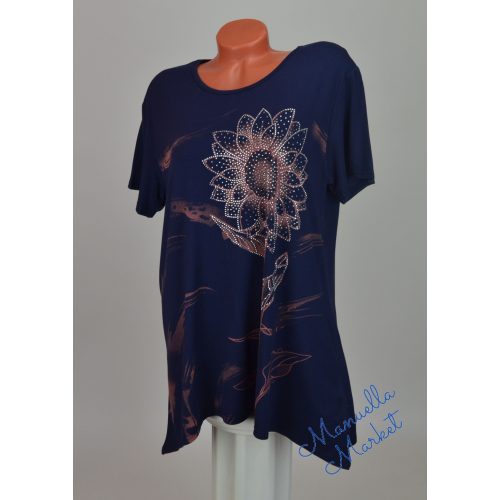 Csillogó Köves Virág Mintás Nagy Méretű Felső! 4XL/5XL-es