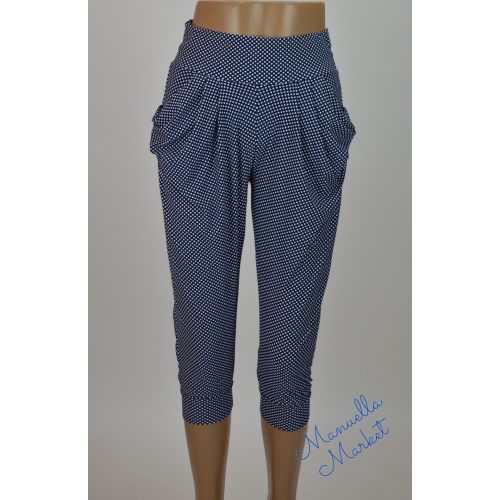 Rugalmas-Puha Nyári Apró Sötétkék-Fehér Pöttyös Térdnadrág! L/XL-es 