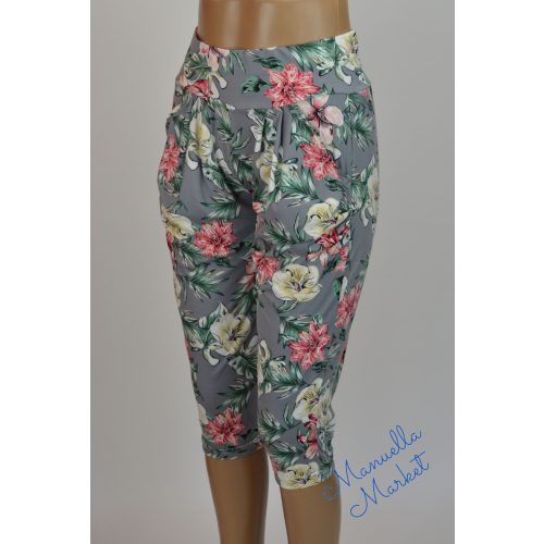 Rugalmas-Puha Hibiszkusz Mintás Térdnadrág! M/L-es