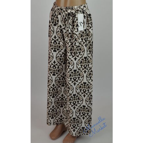 Bő Szárú Fekete Mintás Nadrág Övvel! XL/XXL-es