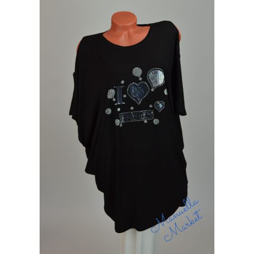 Vállkihagyós-Feliratos Nagy Méretű Tunika! L/XL-es