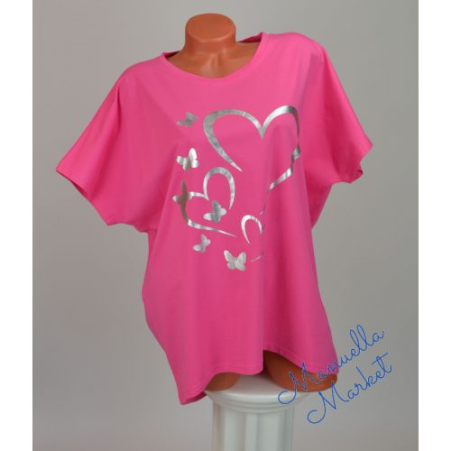 Szívecske Mintás Pamut Molett Méretű Felső/Tunika! L/XL-es