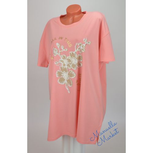 Virág Mintás Pamut Molett Méretű Felső/Tunika! L/XL-es