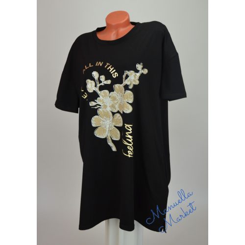 Virág Mintás Pamut Molett Méretű Felső/Tunika! L/XL-es