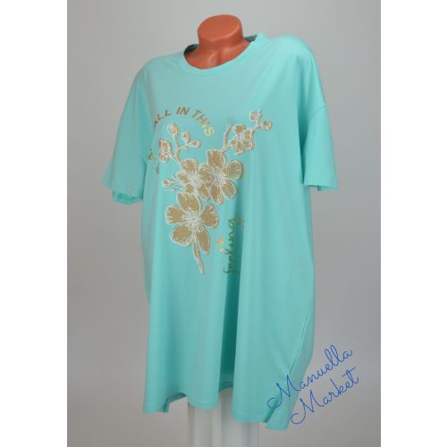 Virág Mintás Pamut Molett Méretű Felső/Tunika! 2XL/3XL-es
