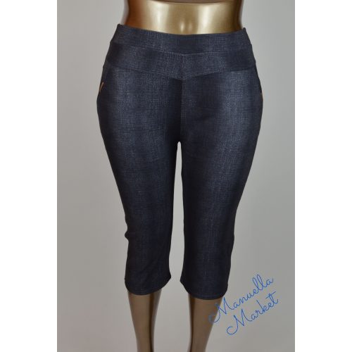 Farmerhatású Rugalmas Molett Térdnadrág/Leggings! 8XL-es    Fekete