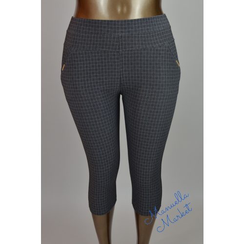 Térd Alá Érő Szürke Kockás Nyári Nadrág! L-XL