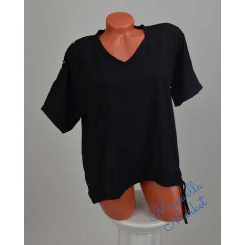 Fekete V-nyakú Felső! 2XL-es
