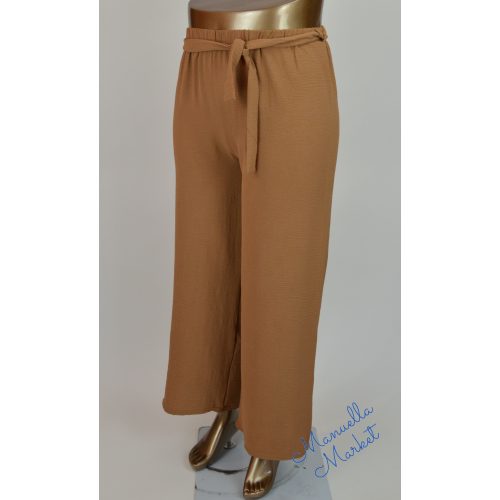 Egyenes Szárú Nyári, Derékmegkötős Molett Barna Nadrág! 4XL/5XL-es