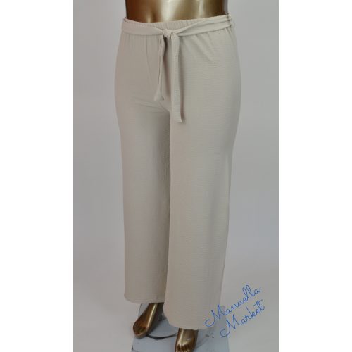Egyenes Szárú Nyári, Derékmegkötős Molett Drapp Nadrág! 4XL/5XL-es