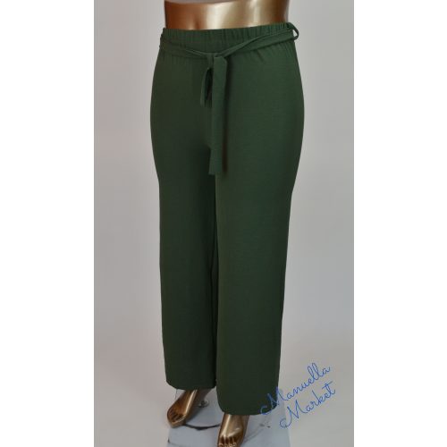 Egyenes Szárú Nyári, Derékmegkötős Molett Méregzöld Nadrág! 2XL/3XL-es