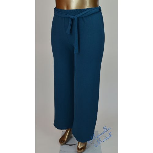 Egyenes Szárú Nyári, Derékmegkötős Molett Türkizkék Nadrág! L/XL-es