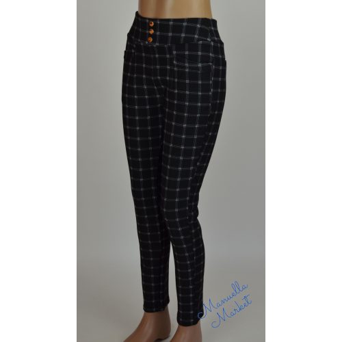 Elegáns Kockás Rugalmas-Zsebes Nadrág! XL-es