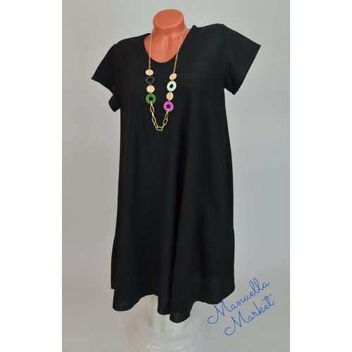 A-Vonalú Fekete Molett Ruha! XL/XXL-es